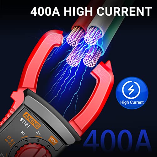ST181 Clamp Meter with VD807 Non Contact Voltage Tester Measures AC Current, AC/DC Voltage,Capacitance, Resistance, Diodes, Continuity Frequency Backlight Electrican Tools,Pocket-Sized Pen Test