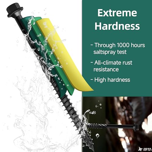 Wood Screws #10x2-1/2, 62 PCS 1lb, Deck Screws 2-1/2 Inch & 50-Pack Hex Head Lag Screw, #14 x 4 Inch Wood Screws, Deck Screws for Timber, Log, and Landscape Wood Applications