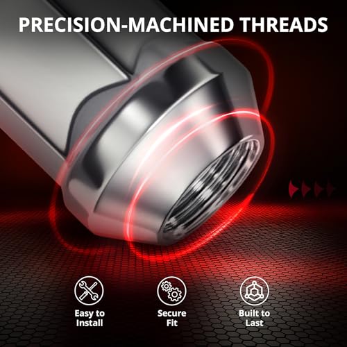 EVIL ENERGY 1/2-20 Wheel Chrome Lug Nuts Set 20pcs for Ford F150 Explorer Edge Mustang, 3/4" 19mm Hex Closed End Bulge Acorn, Cold-Forged Carbon Steel for OEM Wheels Silver
