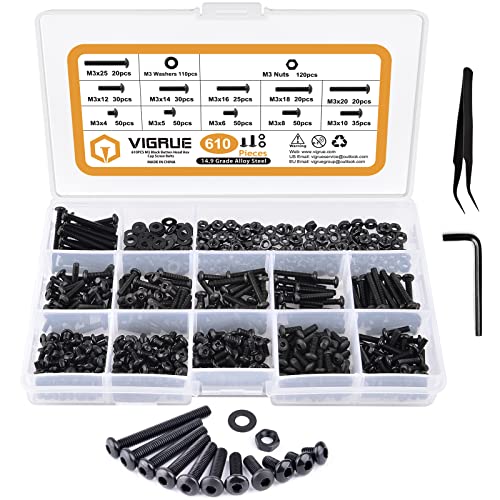M3 Socket Hex Head Cap Machine Screws Bolts+M3 Button Hex Head Cap Machine Screws Bolts