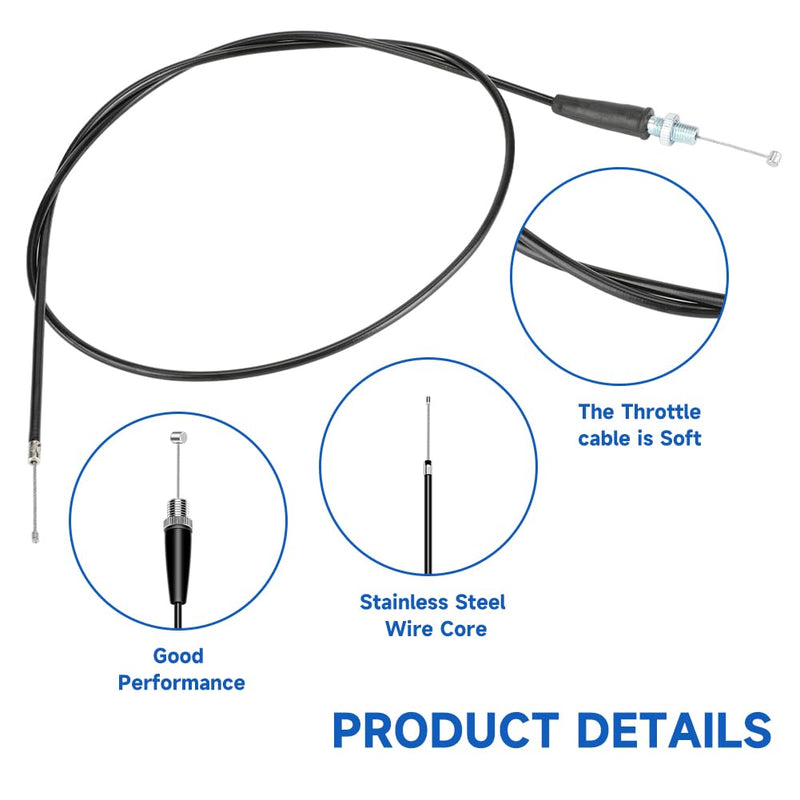 HIAORS 50 inch Throttle Cable for CT200U Mini Baja MB165 196cc 5.5hp MB200 200cc 6.5hp Pit Bike Heat Warrior MOTOVOX MBX10 MBX11 Parts Black