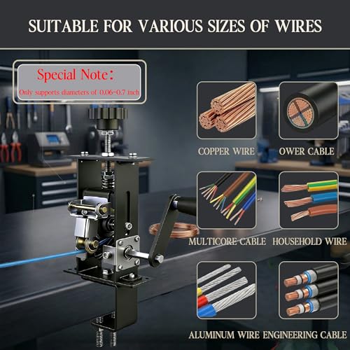 Wire Stripper Machine,Wire Stripping Machine,0.06-0.7" Manual&Drill Powered Copper Wire Stripper With 2 Spare Blades And No-drill Fixing Clip,Wire Stripping Tool for Scrap Copper Recycling&DIY