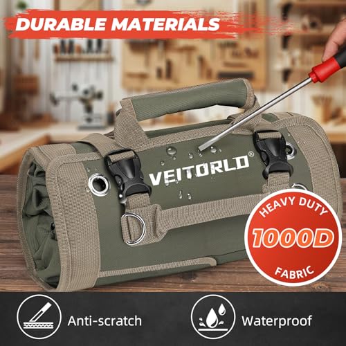 Tool Roll Up Bag, Gifts for Men Dad Husband Him Christmas, Mens Stocking Stuffers, Portable Tools Box Storage for Men