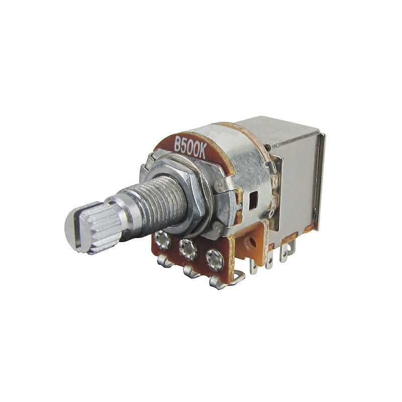 FLEOR B500K Push Pull Potentiometer Linear Taper Pots 18mm Long Split Shaft for Electric Guitar Control Switch Parts, 2 Pack Long Shaft