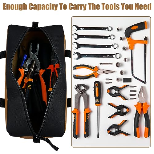 MELOTOUGH Tool Tote Bag14 Inch Tool Bag with Zipper Heavy Duty Portable Tool Organizer Bag for Electrician,Carpenter,Mechanic,Plumbing