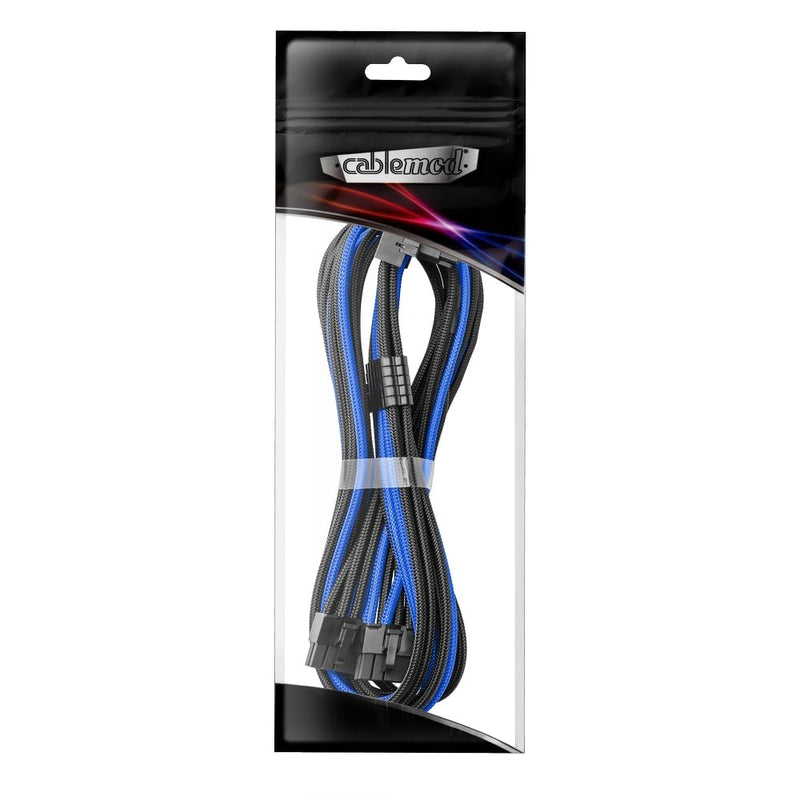 CableMod C-Series Pro ModMesh Sleeved 12VHPWR 90° StealthSense PCI-e Cable for Corsair - Variant A (Black + Blue, 16-pin to Dual 8-pin, 60cm) 16 to 2x8-Pin (Variant A) Black + Blue