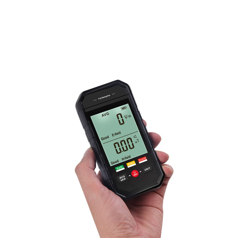 EMF Meter, Electromagnetic Field Radiation Detector with Backlit Digital LCD Display, Automatic Alarm, Portable EMF Tester for Home Office EMF Inspections