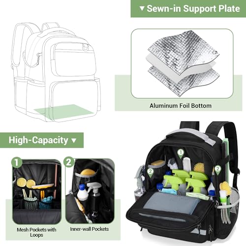 HODRANT Cleaning Backpack with Bottom Plate & Waterproof Bottom