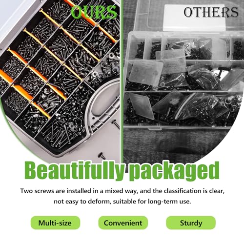 mxuteuk 1095PCS Self Tapping Screws Assortment Kits+mxuteuk #8#10 Self Tapping Screws for Metal
