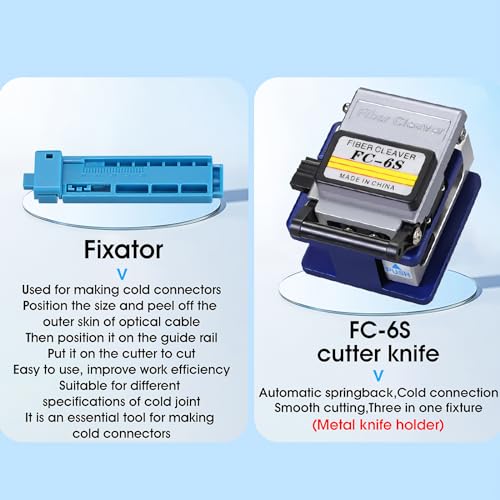 Fiber Optic Tool Kit 9-in-1 with FC-6S Fiber Cleaver, Optical Power Meter