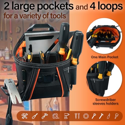 MELOTOUGH Electrican Tool Pouch Screw Nail Work Pouch Quick Detach Belt Clip Tool Pouch Tool Belt Pouches, Drill Belt Clip,Drill Holder for Tool Belt,Drill Holster,Measuring Tape Holder