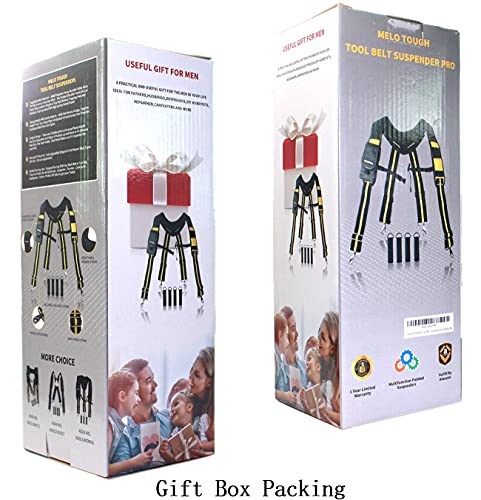 MELOTOUGH Suspenders Tool Belt Suspenders Adjustable Size Padded Suspenders& Padded Electrician Tool Belt Padded Tool Belt With Back Support Heavy Foam Padding