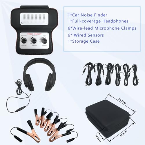 ZKTOOL Chassis Ears Electronic Stethoscope Diagnostic Kit with Headphones Black