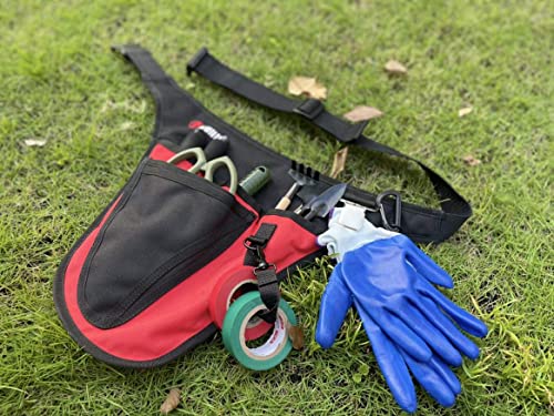 Gardening Tool Belt for Women Men Gardeners Florist Red,Khaki