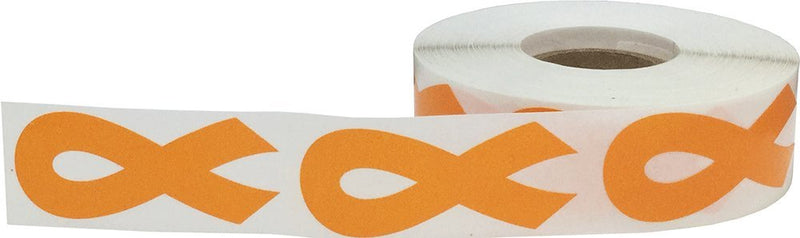 Orange Awareness Ribbon Stickers 2 Inch 500 Total Adhesive Labels
