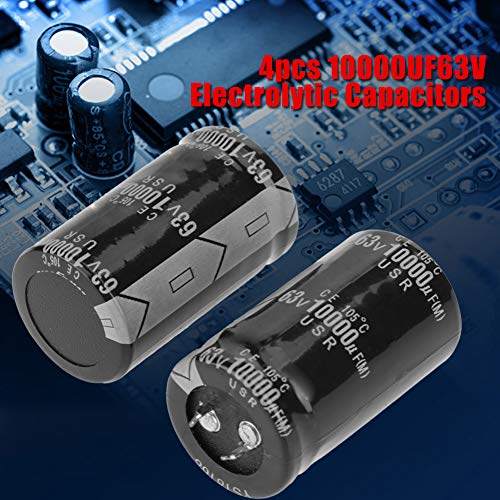Audio Electrolytic Capacitor 10000uF 63V Audio Amplifier Electronic Component, Pack of 4