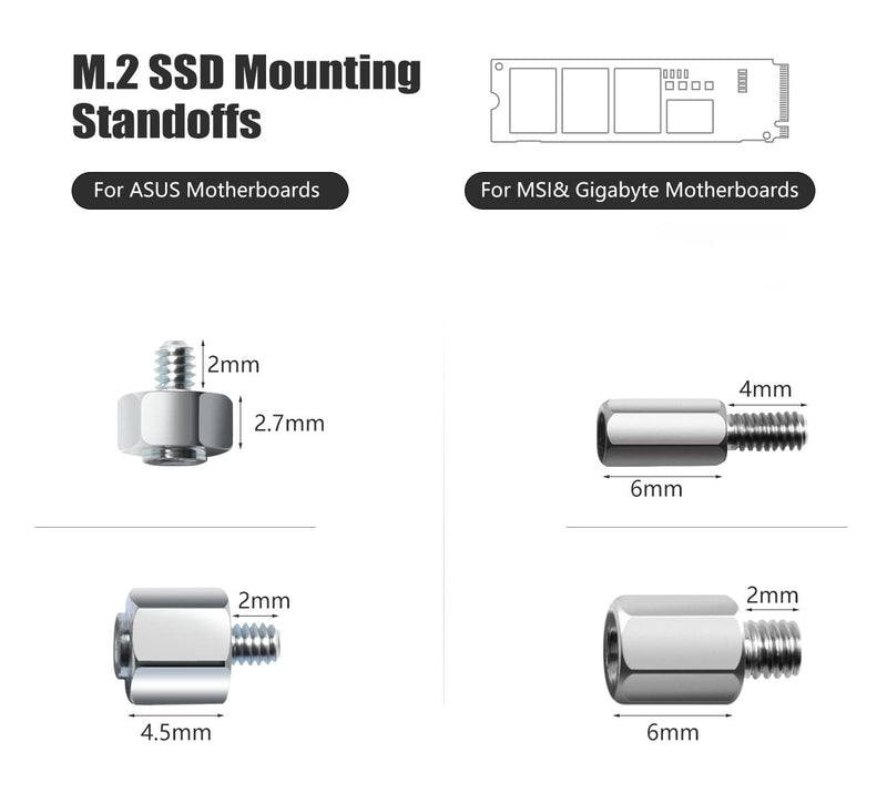 30PC M.2 Nvme SSD Screw Kit, M.2 Standoff and Mounting Screws for Asus ASRock Gigabyte MSI Motherboard & Nvme SSD, for Laptop PC Repair & DIY LS-SSD Screws Kit