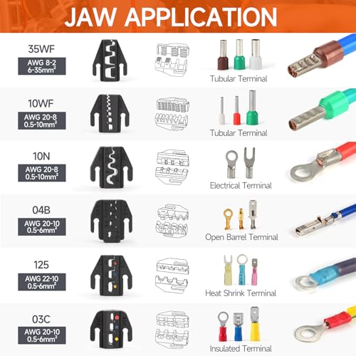 iCrimp Ratchet Crimping Tool Set with Quick Change Jaws AWG 20-2 ICR-SET8