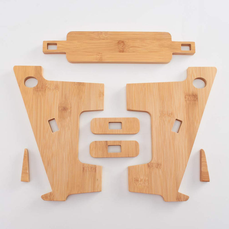 Laptop Stand Wood, Ergonomic Computer Notebook Riser Holder Foldable Compatible with 12-17inch MacBook Pro Air Mac DELL Acer, Laptop Elevator Cooling Stands for Desk (Bamboo) For 12-17inch