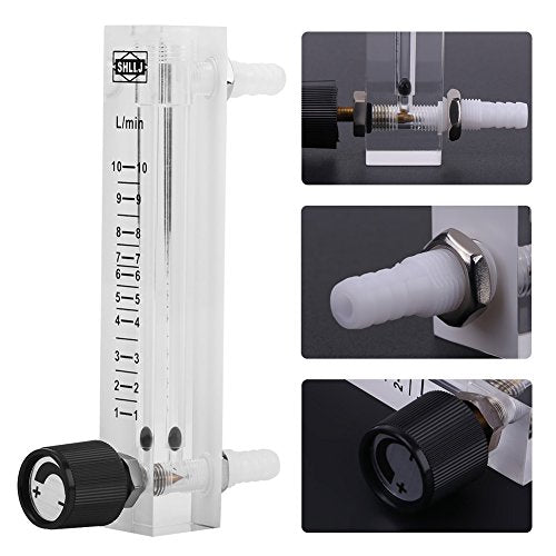 Gas Flow Meter 1-10LPM Oxygen Flow Meter with Control Valve for Oxygen Air Gas LPM Rotameter
