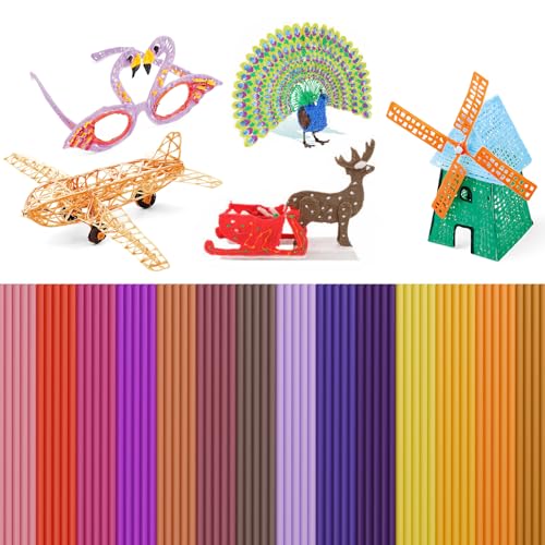300PCS 3D Pen Filament Refill for 3Doodler Start+ 3D Pen, 30 Colors for 3Doodler Start 3D Printing Filament Refill Bag,Low Printing Temperature 2.5mm PCL Filament
