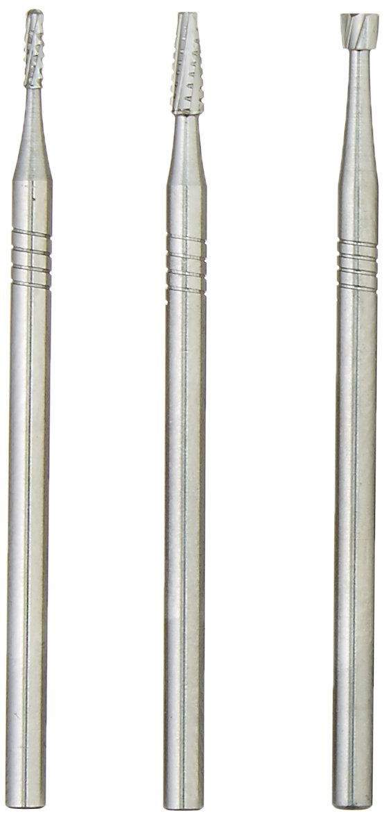 Proxxon 28752 carbide milling cutter set with 3 shapes cylinder, cone, roller shaft Ø2.35mm