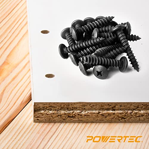 POWERTEC #14 x 1.5 Wood Screws – 100 PCS Zinc-Plated Self-Tapping Flat Head Phillips Screws with Deep Thread for Crafts, Wood, Drywall (QWS1008) (Pack of 2) #14 x 1.5 (100pcs) (Pack of 2)