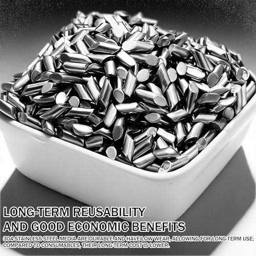 2 LB 1/8" Stainless Steel Diagonal Tumbling Media Shot 304 Stainless Steel for Jewelry Tumbler Polishing Corrosion-Resistant Reusable Ideal for Wet Tumbling Includes Storage Box