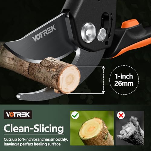 Professional 8.5”Garden Pruner with Jam-Proof Spring & Ever-Sharp SK5 Blade