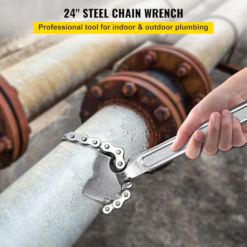VEVOR 24 Inch Pipe Chain Wrench Heavy Duty 6.7 Inch Chain Wrench 24" Chain Wrench