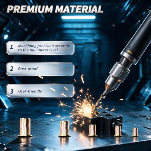 430Pcs Pressure Rivet Nut Tool Kit, Metric Rivet Nut Combination (M8/M6/M5/M4/M3), Suitable for Automotive, Furniture, Decoration, Marine and Industrial Applications