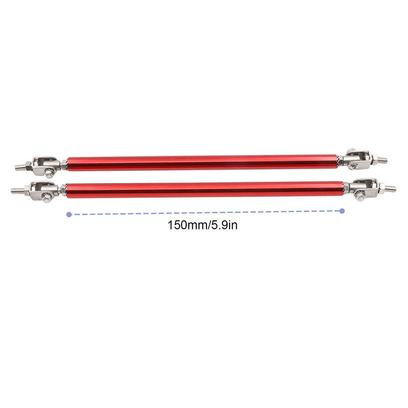 2PCS Adjustable Front Bumper Lip Splitter Strut Rod Tie Support Bars Replacement fit for Universal 150mm 5.91” (Red) Red