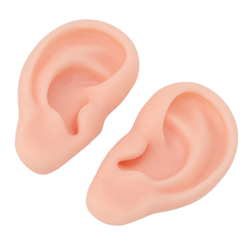 Human Ear Model, 1 Pair Soft Silicone Simulation Ear for Piercing Exercises and Jewelry Display (1#) 1#