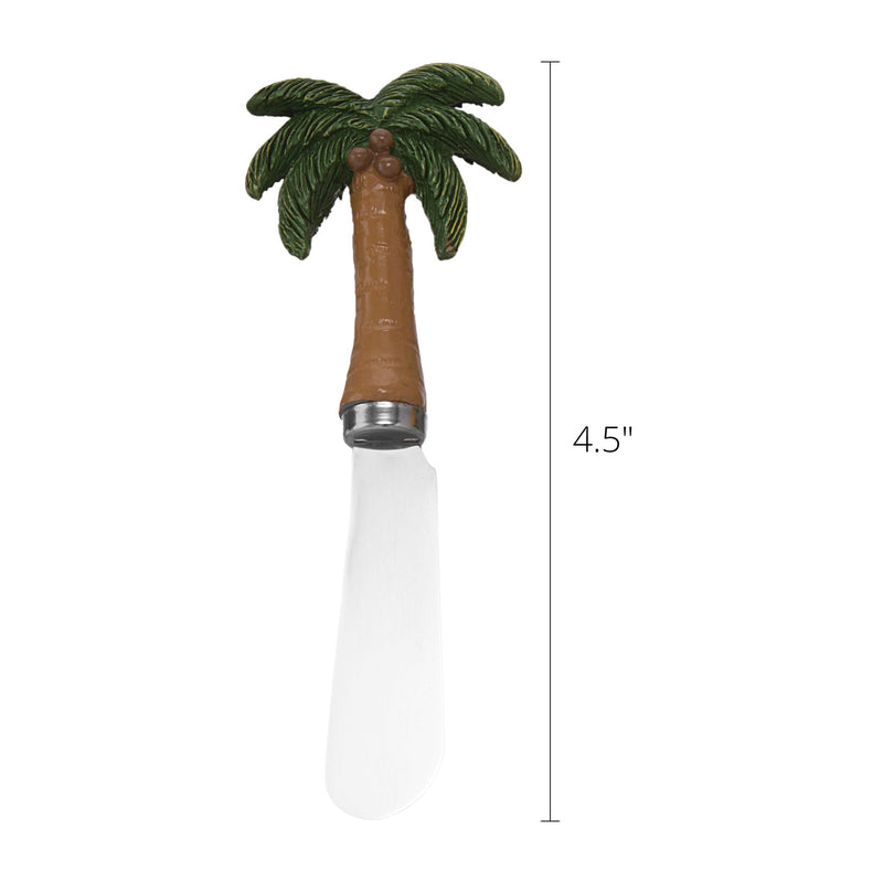 Supreme Housewares Palm Tree Cheese Spreaders, Hand-Painted Resin Handles with Stainless Steel Blades for Spreading Cream Cheese, Butter, Jam, or Sandwich, Set of 4