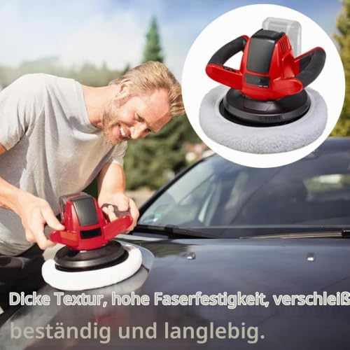 Set of 4 Polishing Hoods, 220 mm - 250 mm Lambswool Polishing Hoods, Polishing Covers for Einhell Battery Car Polishing Machines, Car Polishing Pad, Compatible CE-CB 18/254 Li, CC-PO 90