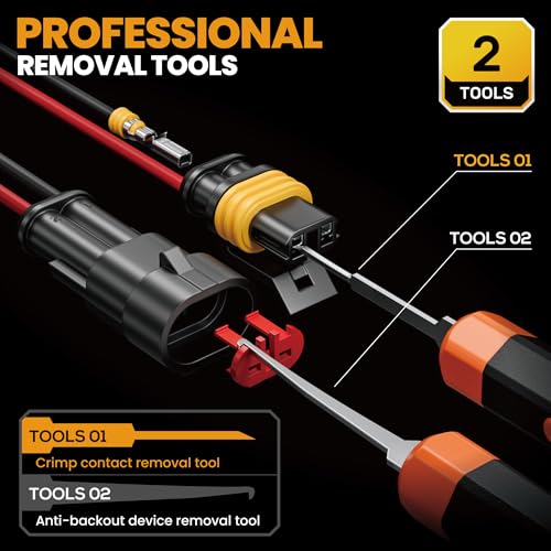 SOMELINE Waterproof Automotive Connector Crimping Tool Kit, 1/2/3/4/5/6 Pin 18 Types (1-6 Pin) + 3 Tools