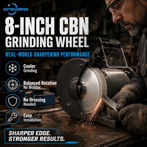 CBN Grinding Wheel 8 Inch for Bench Grinder, 5/8" Arbor, 1" Wide, 1000 Grit 1000.0