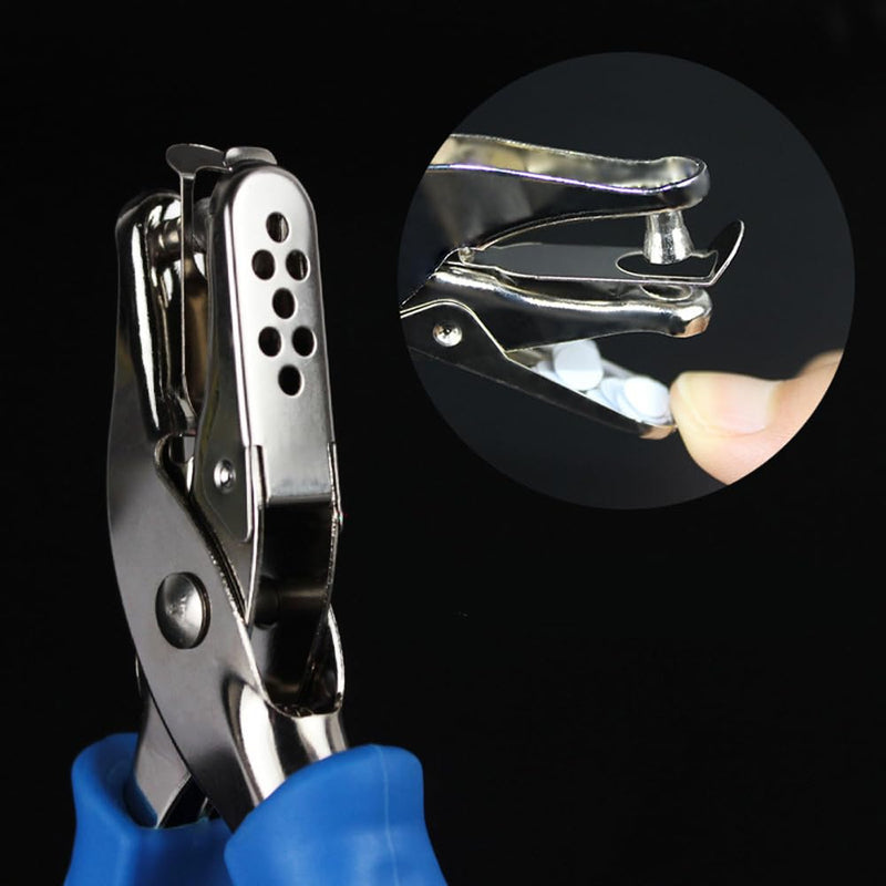 Hand Held Metal Stationery Round Hole Diameter 6mm Hole Punch Pliers Hole Punch Paper Punching Machine Single Hole Punch Paper Card Carton Punching Pliers -A9 (Blue)