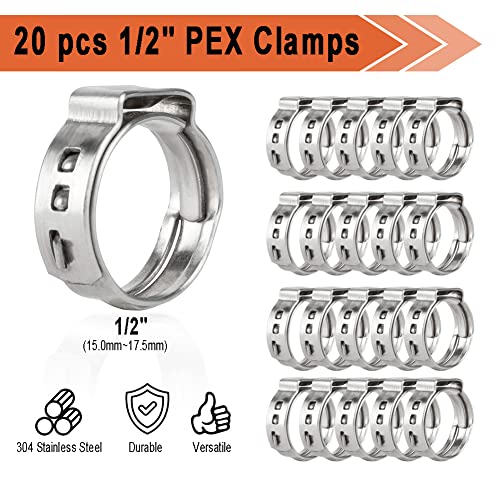 TTFLEX RV Pex Repair Kit with Cinch Tool, Pipe Cutter & 1/2" Brass Fittings PEX Tool Kit B - 1/2"