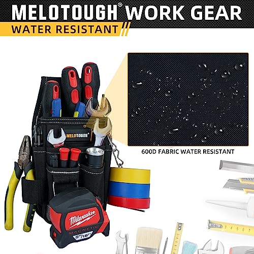 MELOTOUGH Pocket Tool Pouch Tool Belt Pouches with Belt Clip Utility Mini Tool Organizer Pouch,Glove Clip Tactical Glove Clips Work Glove Holders Strap with Alligator Clip for Tool Belt,Tool Bag