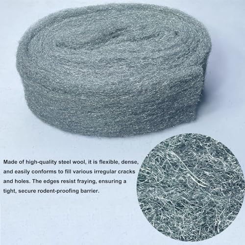 Steel Wool Mice Control, 75FT Wire Wool Rodent Control Kit with Scissors