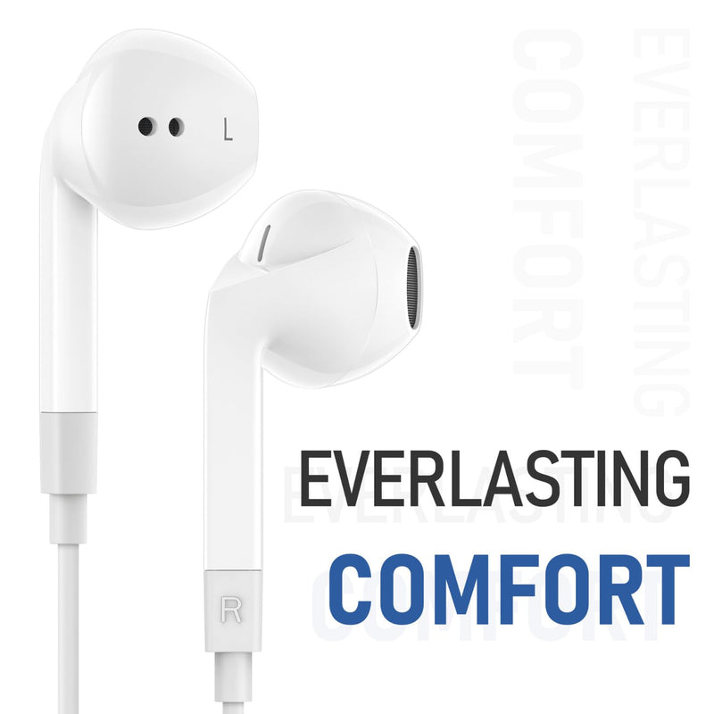 LUDOS FEROX Wired Earbuds in-Ear Headphones, 5 Year Warranty, Earphones with Microphone, Noise Isolation Corded for 3.5mm Jack Ear Buds for iPhone, Samsung, Computer, Laptop, Kids, School Students 1 Pack