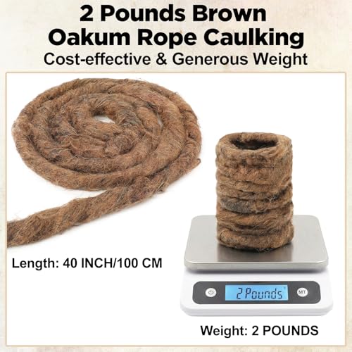 2 Pounds Brown Oakum Rope Caulking Natural Jute Fiber Hemp Rope 2 Pounds