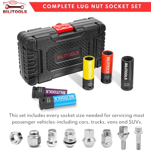1/2 inch Drive Impact Lug Nut Socket Set with 1/2" Female x 3/4" Male Impact Adapter
