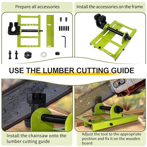Zihvfzu Vertical Chainsaw Mill Guide for Cutting Lumber and Boards,Green Green