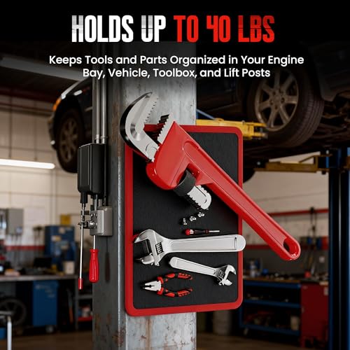 3 Piece Magnetic Tool Mat, 40 lbs Magnetic Tool Holder Red