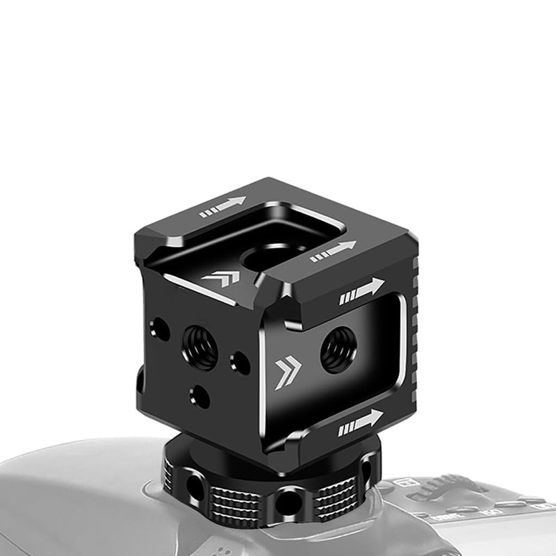 Triple Hot Shoe Mount Adapter Cold Shoe Extension Mount Monitor Holder Bracket 1/4 Arri Hole for Camera Cage Rig