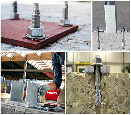 5/8" X 8" Concrete Anchor, 304 Stainless Wedge Anchor with Excellent Anti-Rust Performance, 304(18-8) Stainless Steel Concrete Anchors and Screws Kit (5pcs) 5/8" X 8"