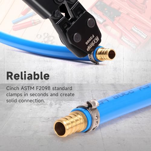 iCrimp PEX Pipe Clamp Crimping Tool Kit for Stainless Steel Clamps PEX Clamp Cinch Tool Kit (Boxed)