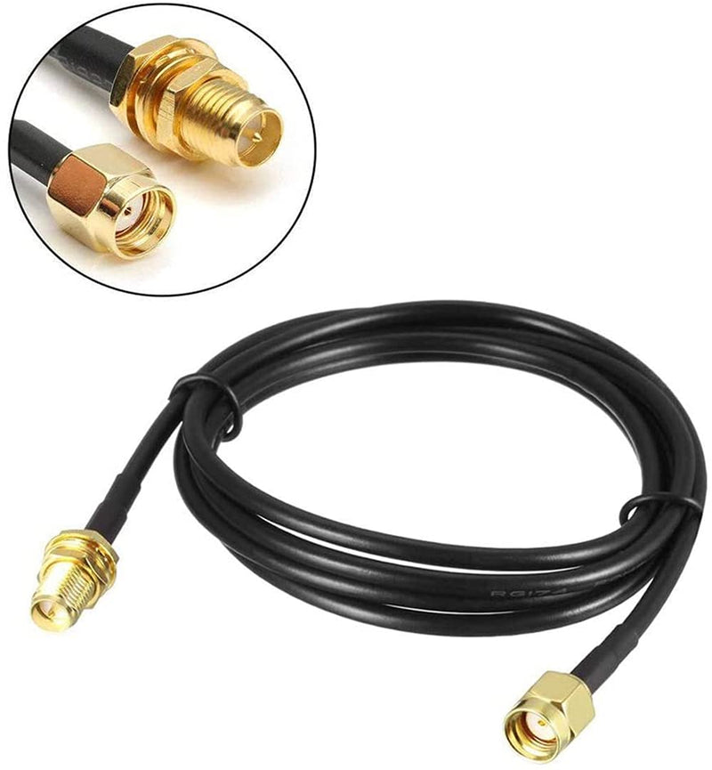 5-Pack 10ft WiFi Antenna Extension Coaxial Cable RP-SMA Male to RP-SMA Female for WiFi LAN WAN Router Bridge Antenna Security IP Camera Signal Booster Repeater Wireless Network Card Adapter